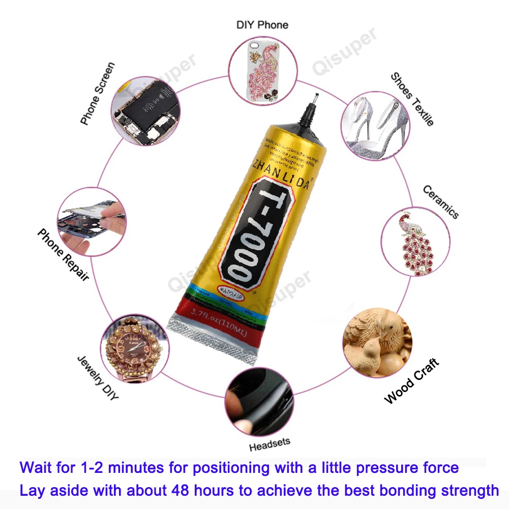 Liquid Glue Cell Phone DIY Touch Screen Display Repair Epoxy Contact Adhesive E7000 15ml 50ml 110ml w/ Precision Applicator Tips