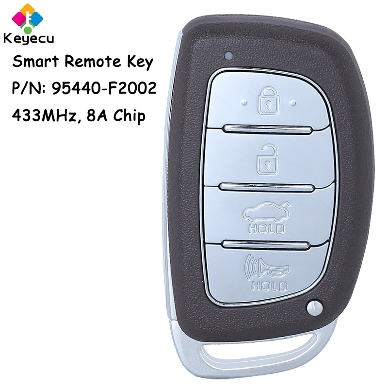 KEYECU Smart Remote Control Car Key With 4 Buttons 433MHz 8A Chip for Hyundai Elantra 2019 2020 Fob 95440-F2002 FCC# CQOFD00120