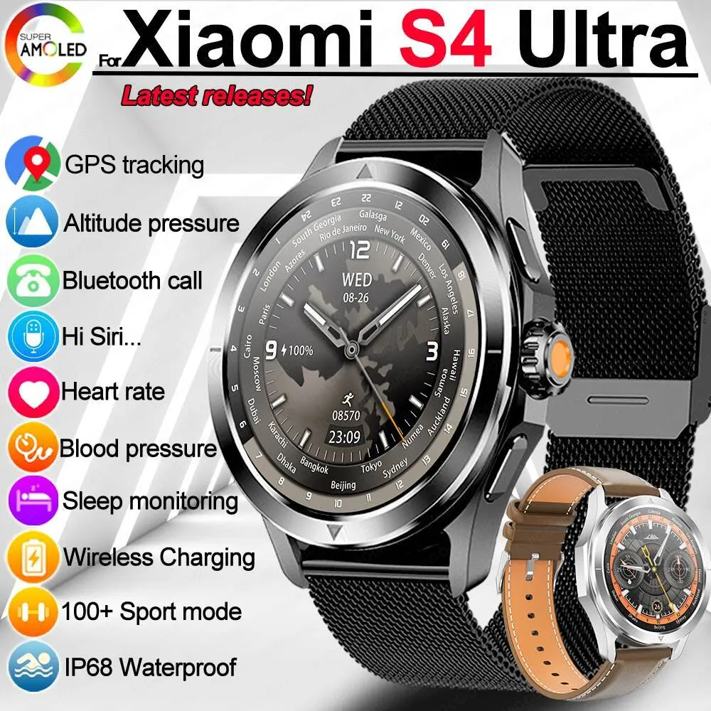 

For Xiaomi S4 SmartWatch Sport Version High-End Man GPS Track Compass NFC Movement Trajectory Water Proof smartwatch iOS&Android