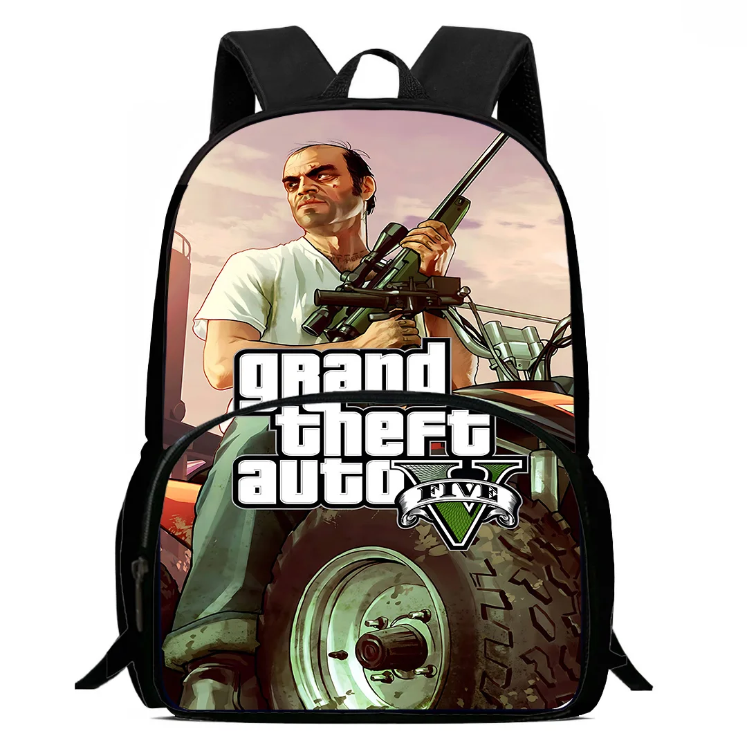 Crime Game Grand Theft Kids Backpacks Boys Girls Student Birthday Gift Child School Bags Large Capacity Camping Durable Rucksack