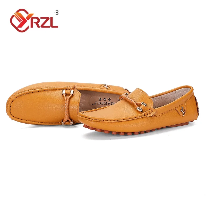 Yrzl mocassins masculinos sapatos casuais marca de luxo 2024 mocassins respiráveis deslizamento em sapatos de condução verdes plus size 37-48