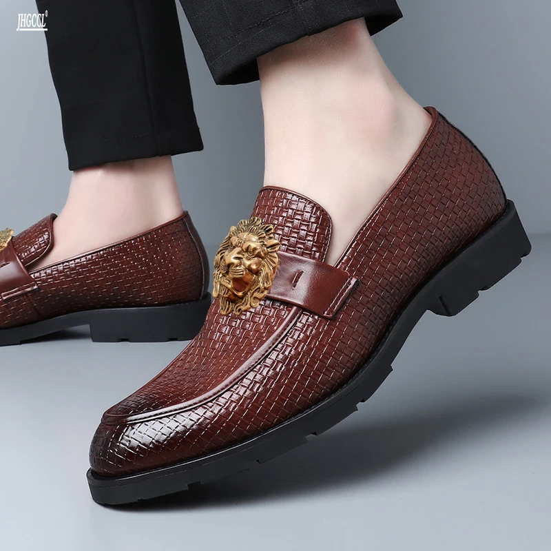 New Fashion Men Party and Wedding Handmade Loafers italian Men's Dress Shoes Comfortable Breathable Men Shoes Big size A1