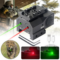 Tactical Green&Red 2 in 1 Hunting Laser Dot Sight Adjustable 532nm Green 650nm Laser Pointer For 20-22mm Rifle Gun Rail Mount