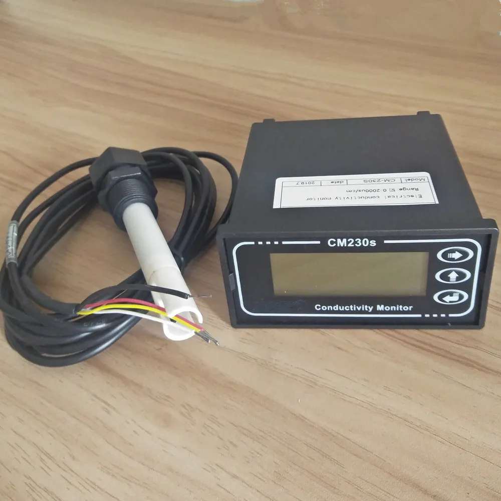 

CM-230S Conductivity Meter with 4-20mA Current Signal Conductivity Monitor Electric Conductivity Rate Instrument 0-2000us/cm ATC