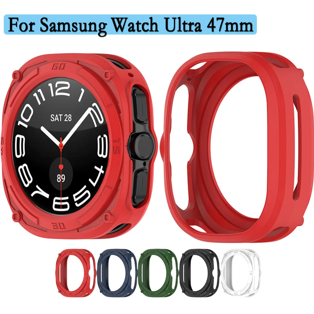 เคสป้องกันแบบกลวงสำหรับนาฬิกาซัมซุงอัลตร้า47มม. ฝาครอบ TPU ทนทานพร้อมอุปกรณ์ตกแต่งนาฬิกาสเกล