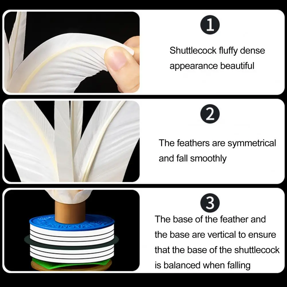 1/2/5Pcs Shuttlecocks with Feathers Lightweight Portable Thickened Colorful Feather Shuttlecocks Outdoor Foot Sports
