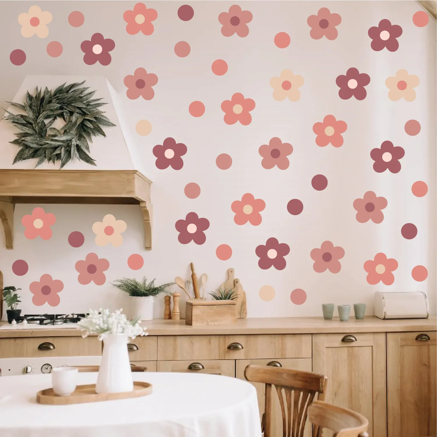 Pegatinas de pared de margaritas coloridas para habitación de niños, calcomanías de flores de vinilo extraíbles, pegatinas de decoración DIY para