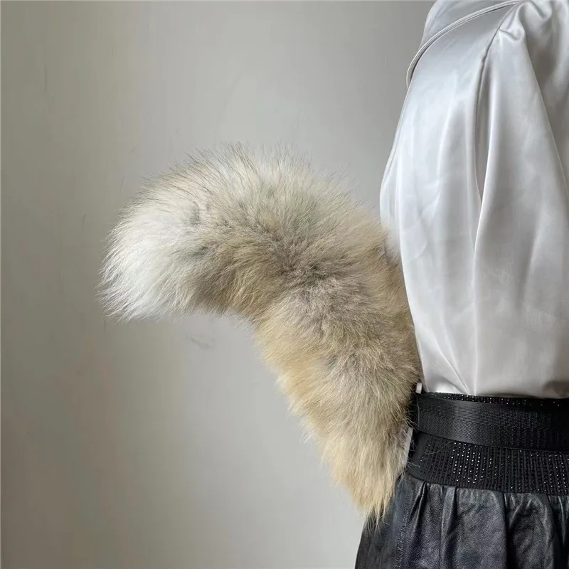 Handgemaakte Pluche Fox Tail Cosplay Kleding Rekwisieten Sexy Fox Tail Verstelbare Riem Anime Accessoires Kawaii Kunstbont Staart