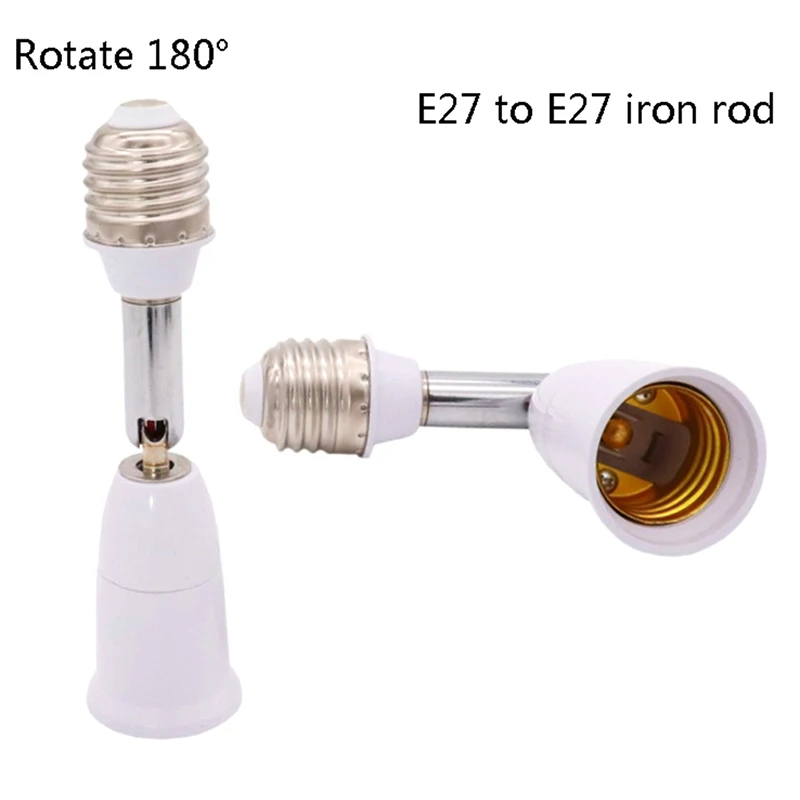 180 درجة دوران أنبوب LED العالمي E27 إلى E27 تطول قاعدة مصابيح قاعدة مصابيح مرنة لمبة المقبس حامل مصباح محولات