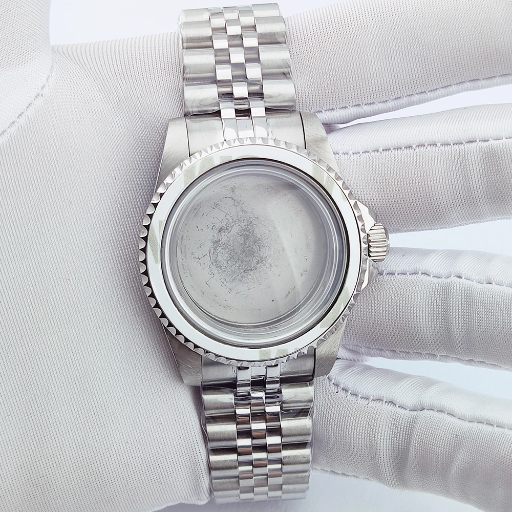 39.5mm Flat Mirror Vintage Case nh35 Stainless Steel Retro Case Watch Case for NH35 NH36 Movement Watches Accessories ﻿