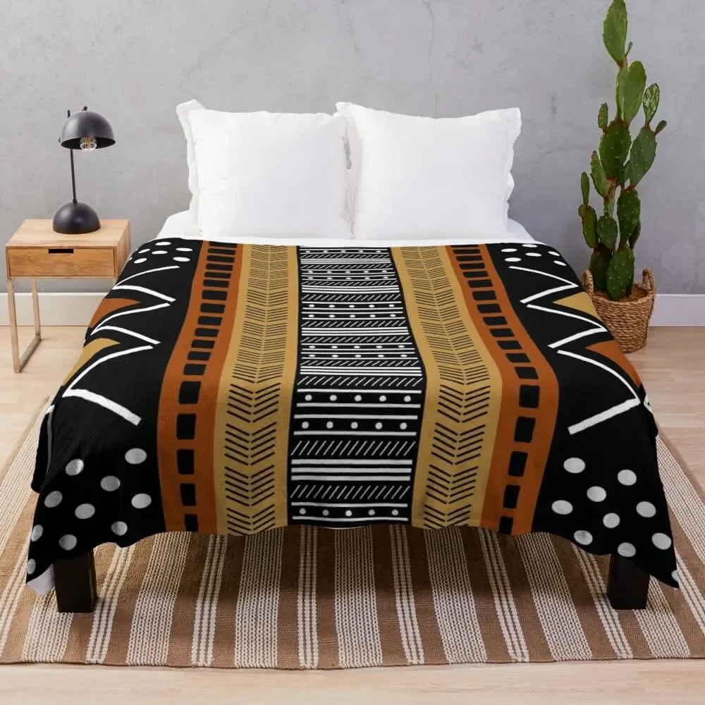 

Black African Mud Cloth Throw Blanket Summer Polar Blankets