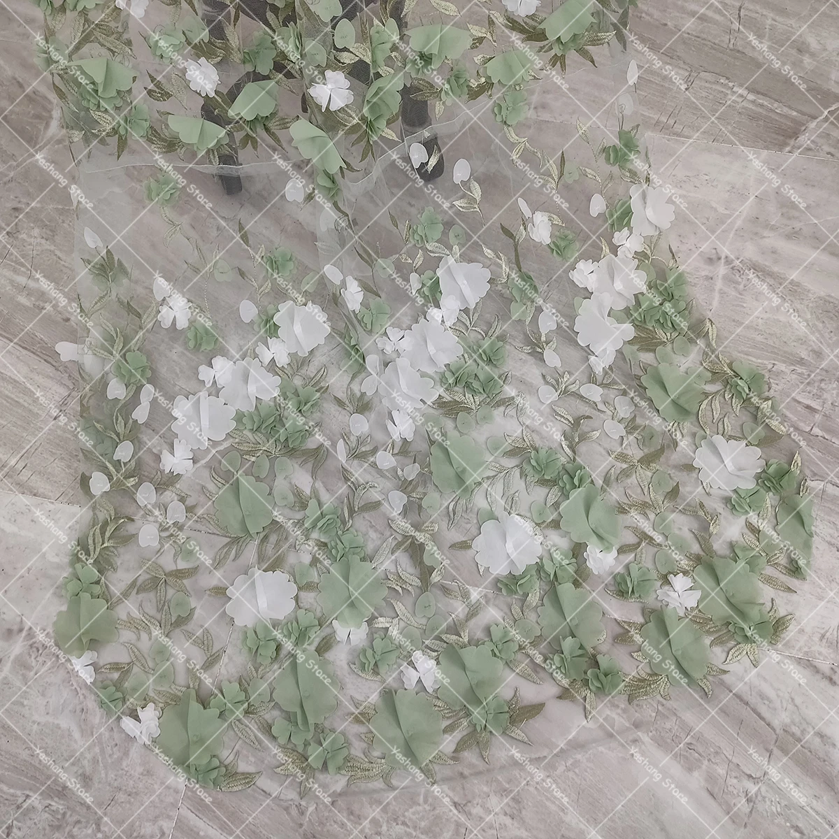 3D Romantic Blossom Flowers Bridal Veils 2.5 Meters Chapel Long Custom Made Vine Embroidered Lace Colorful Wedding Drop Veil