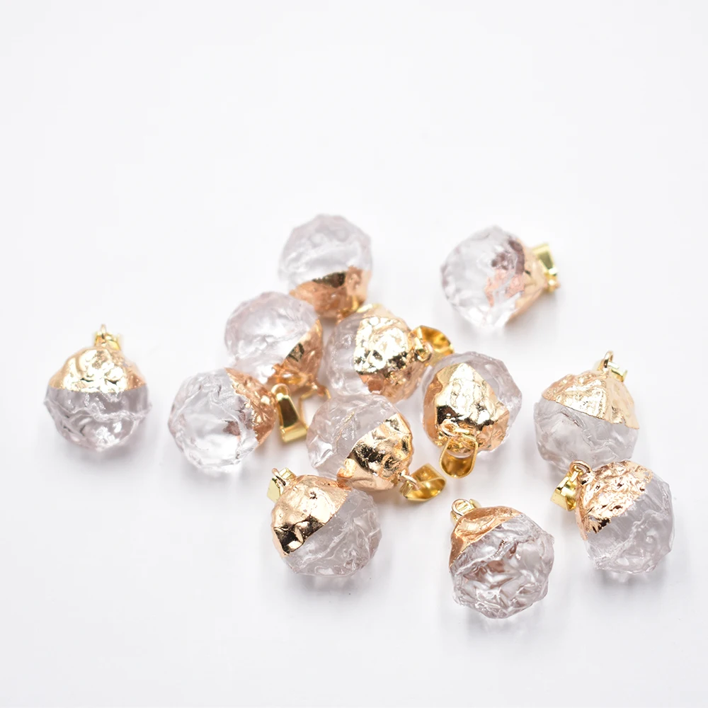 Wholesale 12pcs/lot fashion good quality Goldcolor plating Crystal charms Pendants earrings for jewelry marking free shipping