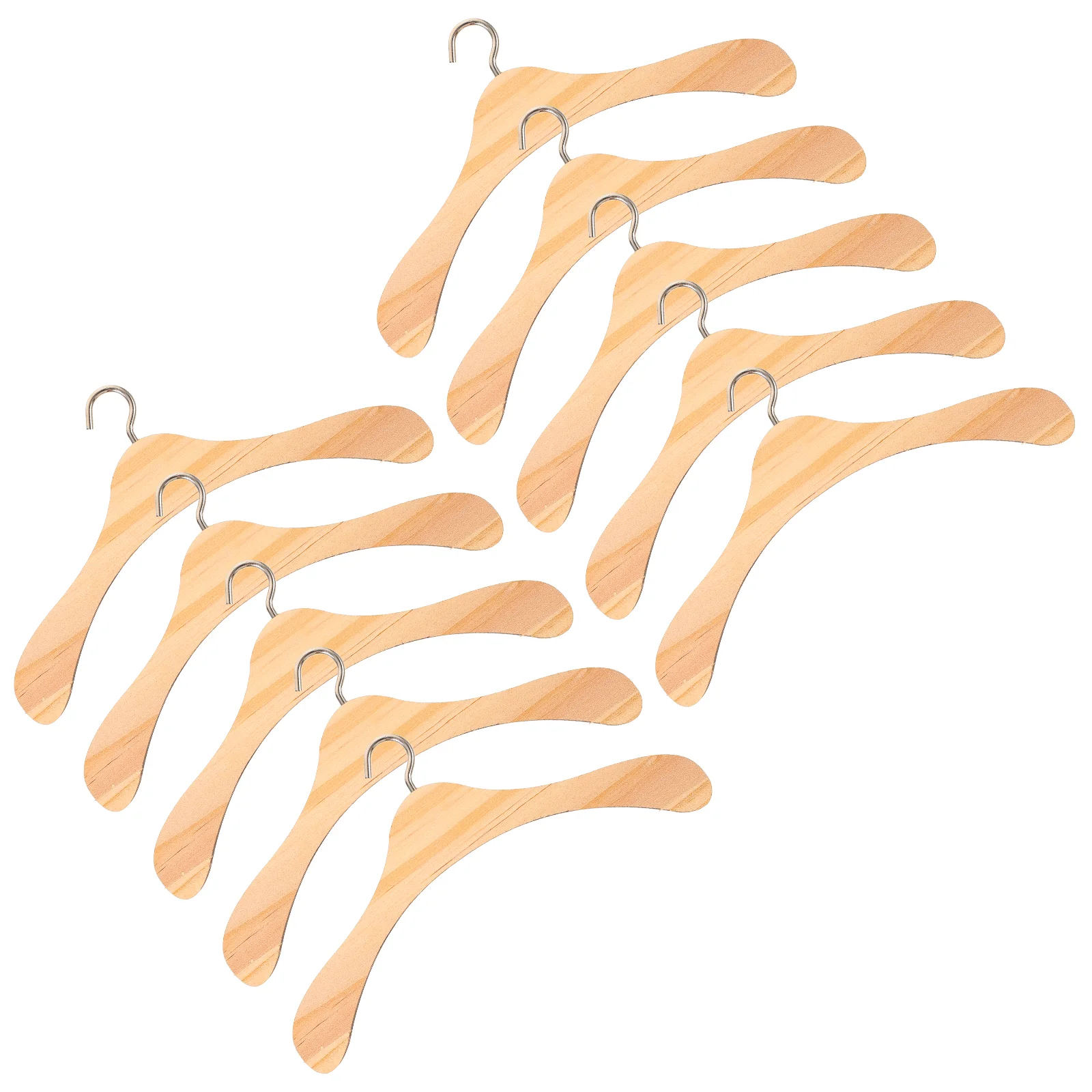 10 Pcs Closet for Wardrobe Hanger Mini Toys Food Wooden Clothes BJD Dolls Room