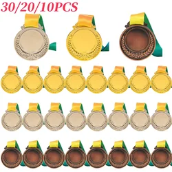 10/20/30pcs Winner Award Medal with Neck Ribbon Gold Silver Bronze Award Medal Round for School Sport Competition Medal Souvenir