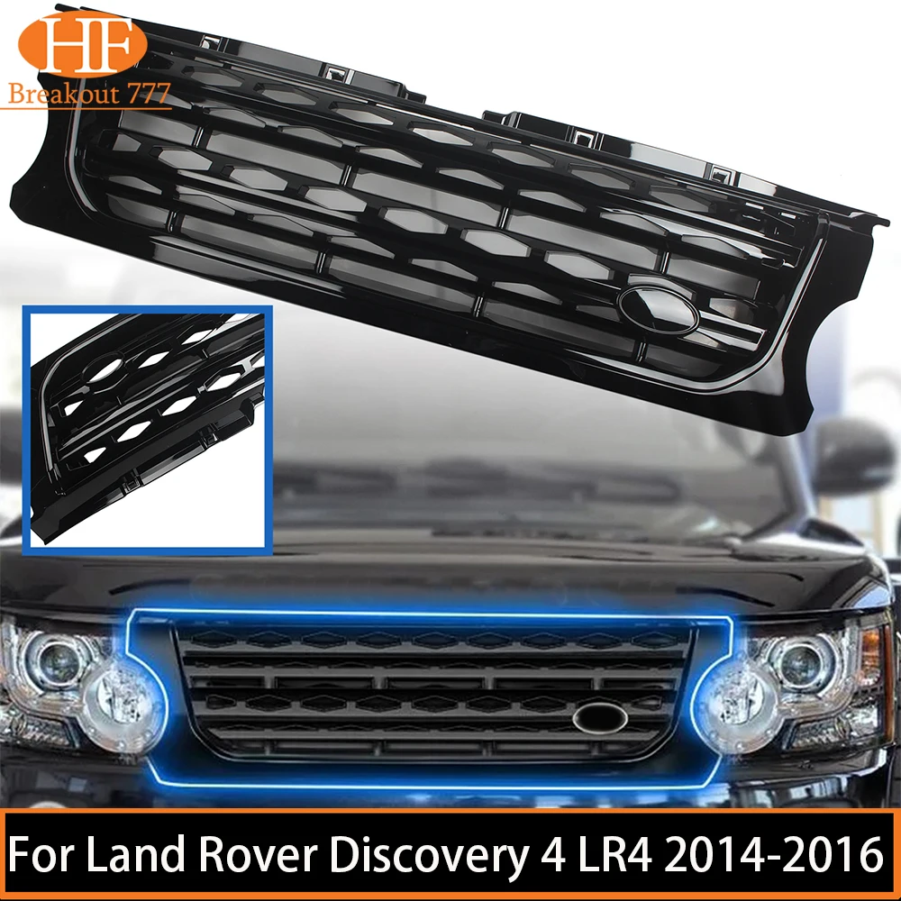 

Black Car Front Bumper Grille Inlet Mesh Grill Racing Grills For Land Rover Discovery 4 LR4 2014 2015 2016 ﻿