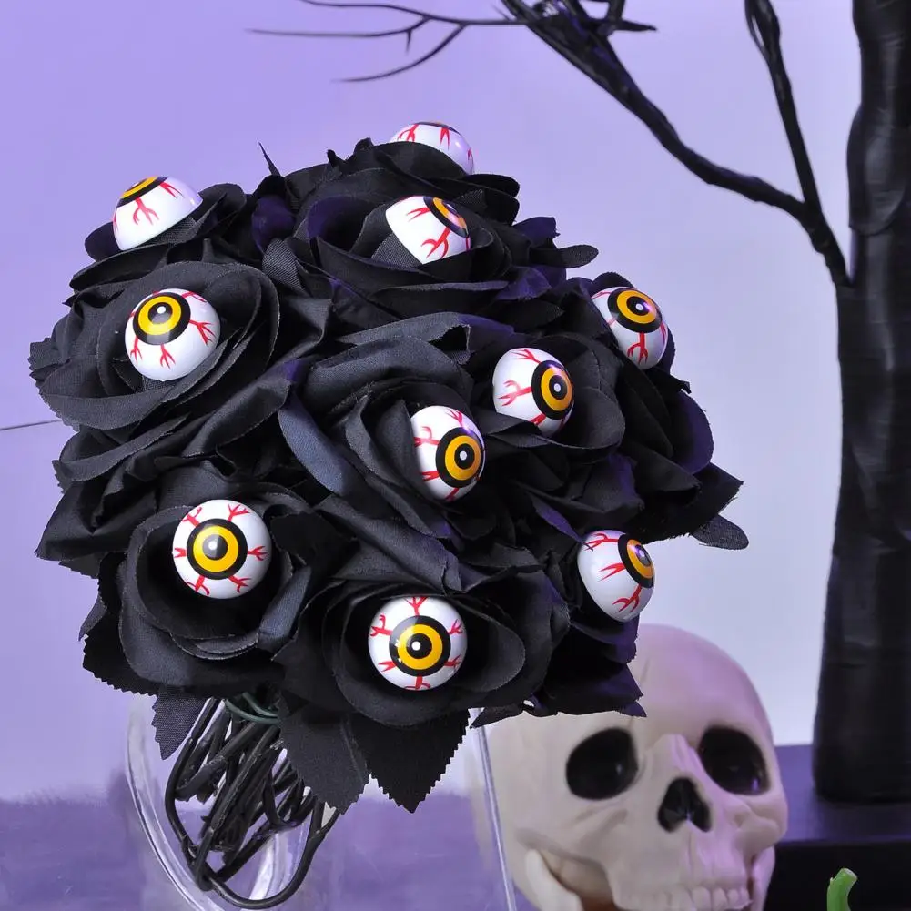 2026 Halloween Flowers with Eyeball, Fake Bouquet Roses, Artificial Flowers with Stems for Halloween Vase Arrangements 97