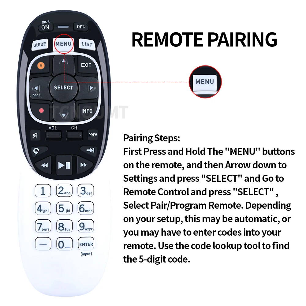 New RC73 IR/RF Remote Control Replacement Compatible For Directv RC71 RC72 Remote Control