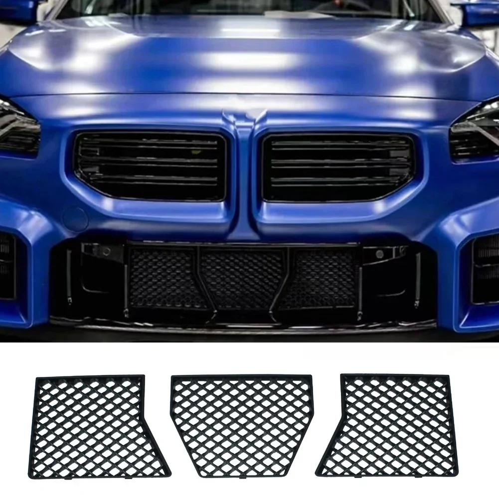 3pc-car-front-side-bumper-center-lower-vent-grille-grills-racing-grills-abs-plastic-grill-mesh-cover-for-bmw-g87-m2-2023-2025