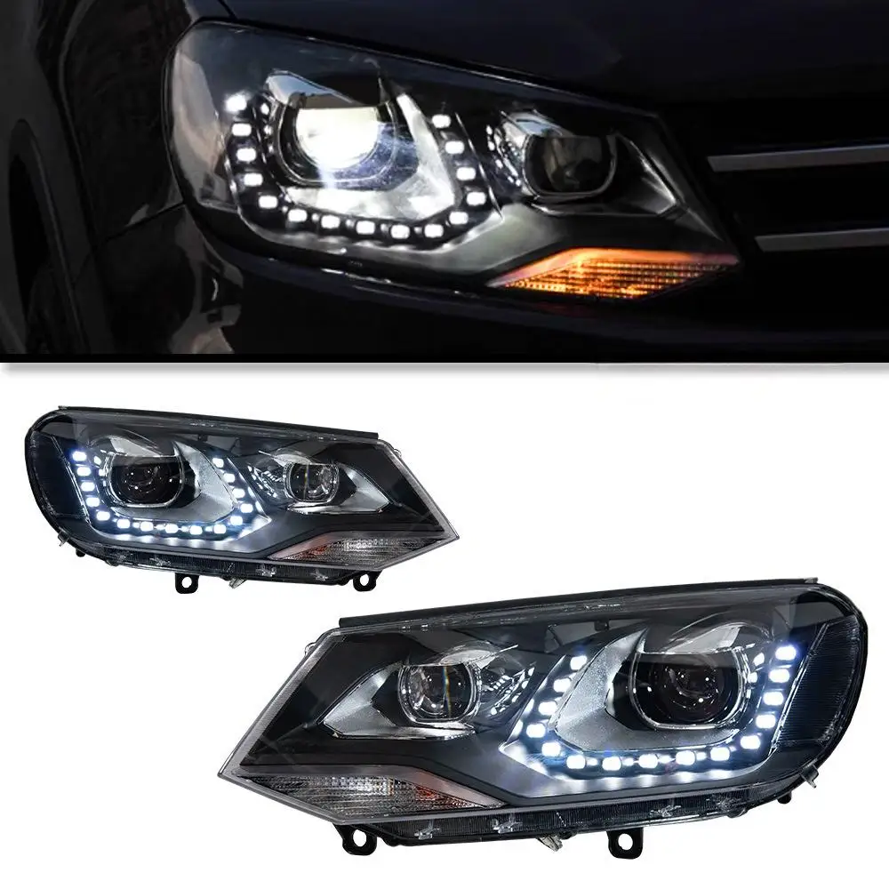 

Автомобильные фары для Volkswagen Touareg: светодиодные фары-проекторы с линзой, 2011-2014 гг., передние фары с сигналом поворота и ДХО, автомобильные аксессуары