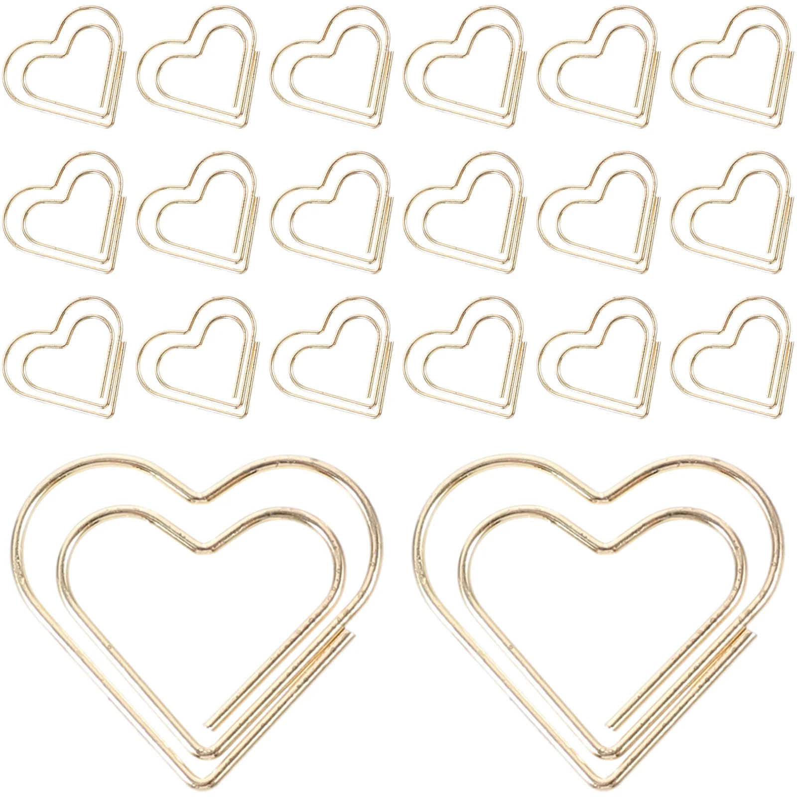 50 Pcs Cute Heart-shaped Bookmarks Decorative Paper Clip Paperclips Decorative for File Metal