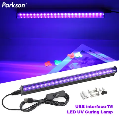USB UV LED Black Light T5 Blacklight Bar 395nm 400nm Fluorescent Party Disco Ultravilet Lamp T5 Tube UV Strip Lights