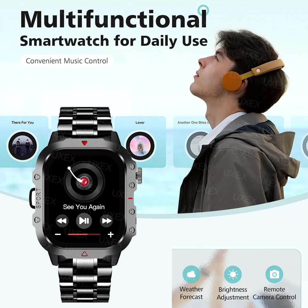Sports Outdoor Smart Watch 2.01 inch HD Screen Holiday Gifts Bluetooth Talking Smart Watch For Men Women LED Flashlight New 2026