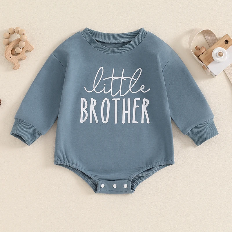 Little Brother Big Brother Matching Outfits Baby Crewneck Sweatshirt Romper Big Bro Lil Sis Siblings Clothes