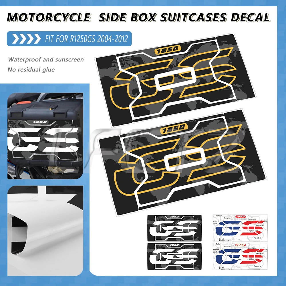 Motorcycle Side Box SuitCases Panniers Sticker Luggage Vario Case Decor Decals Fit for 2004-2012 R 1200 1250 GS R1250GS R1200GS