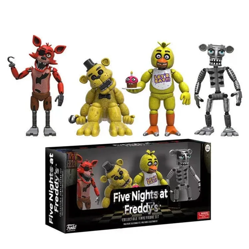 4pcs/Set Fnaf At Five Nights Security Breach Action Figures Bonnie Foxy Toy 5 Fazbear Bear Game Model Doll Kids Toy For Gift