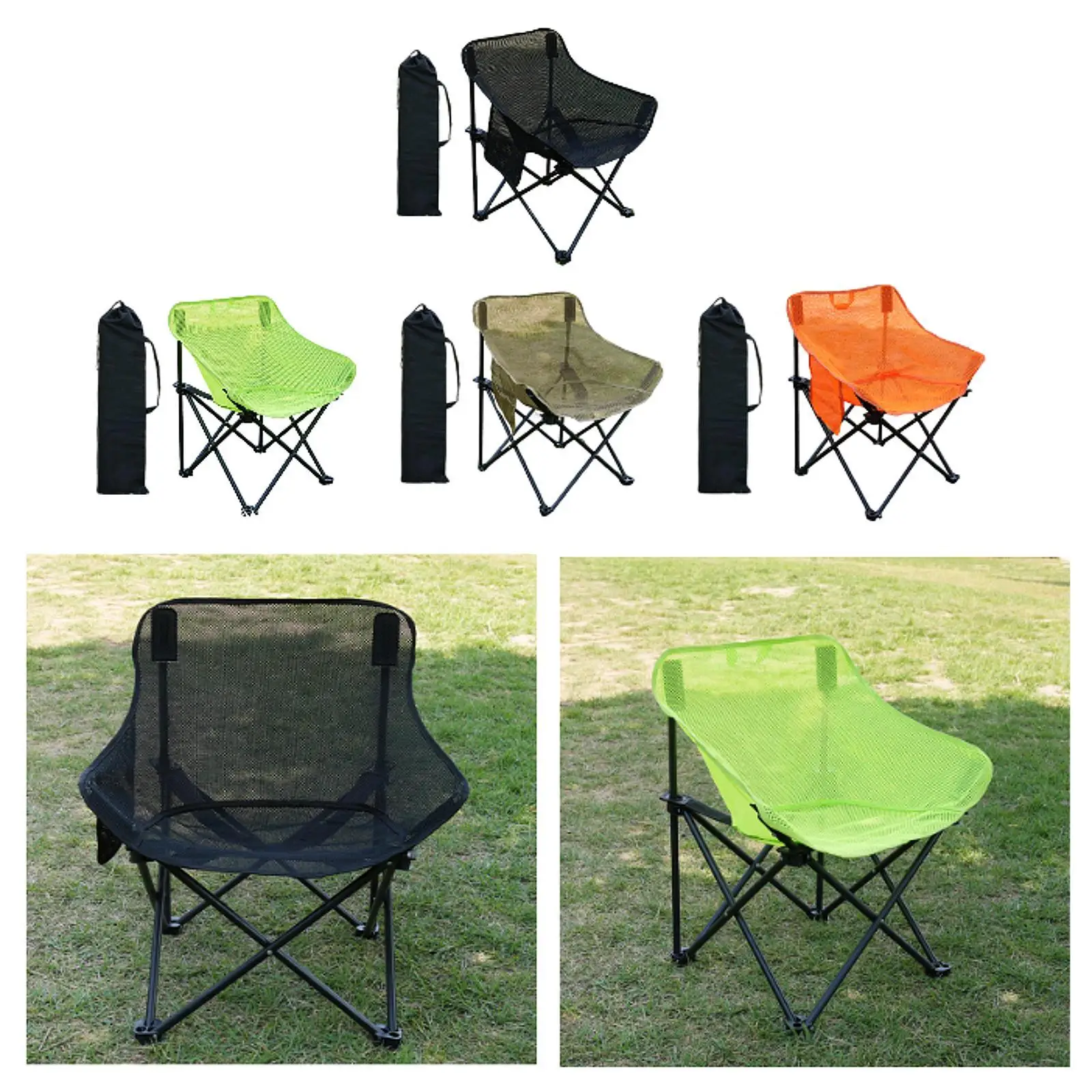 

Folding Chair Folded Chair Breathable with Storage Bag Lightweight Camping Chair for Patio Picnics Yard Sporting Events Fishing