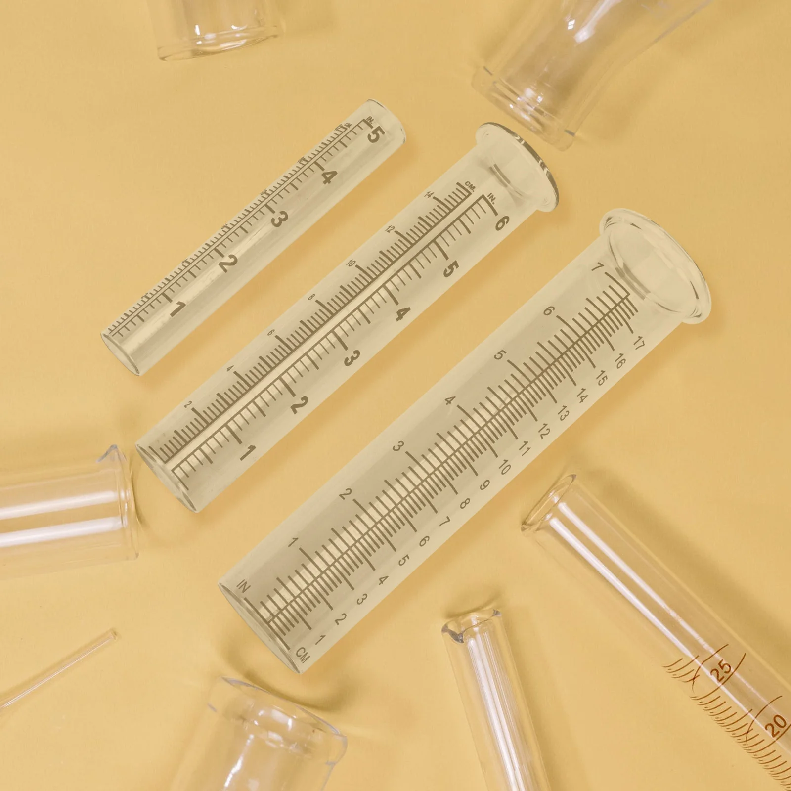 

3 Pcs Gauge Tube Measuring Cylinder Rain Outdoor Glass Tool Precision Transparent Measure Rainfall