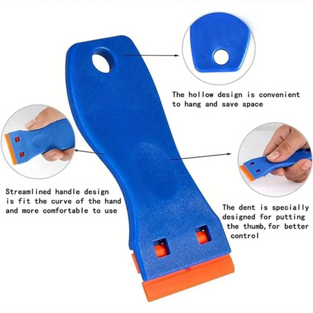 Multifunctional Glue Removal Shovel, Plastic Scraper Tool, Car Self-adhesive Remover, Plastic Blade for Label Removal (2pcs)