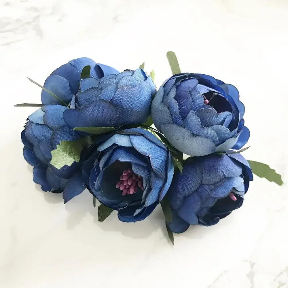 6/10/12/20/200pcs Mixed Royal blue Flower Cherry Stamen Berries Bundle DIY Christmas Wedding Cake Gift Box Wreaths Decor