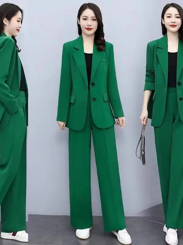 

plus Size Slimming Suit Two-Piece Set Autumn New Style Age-Defying Personality Western Coat Three-Piece Set for Heavy Women
