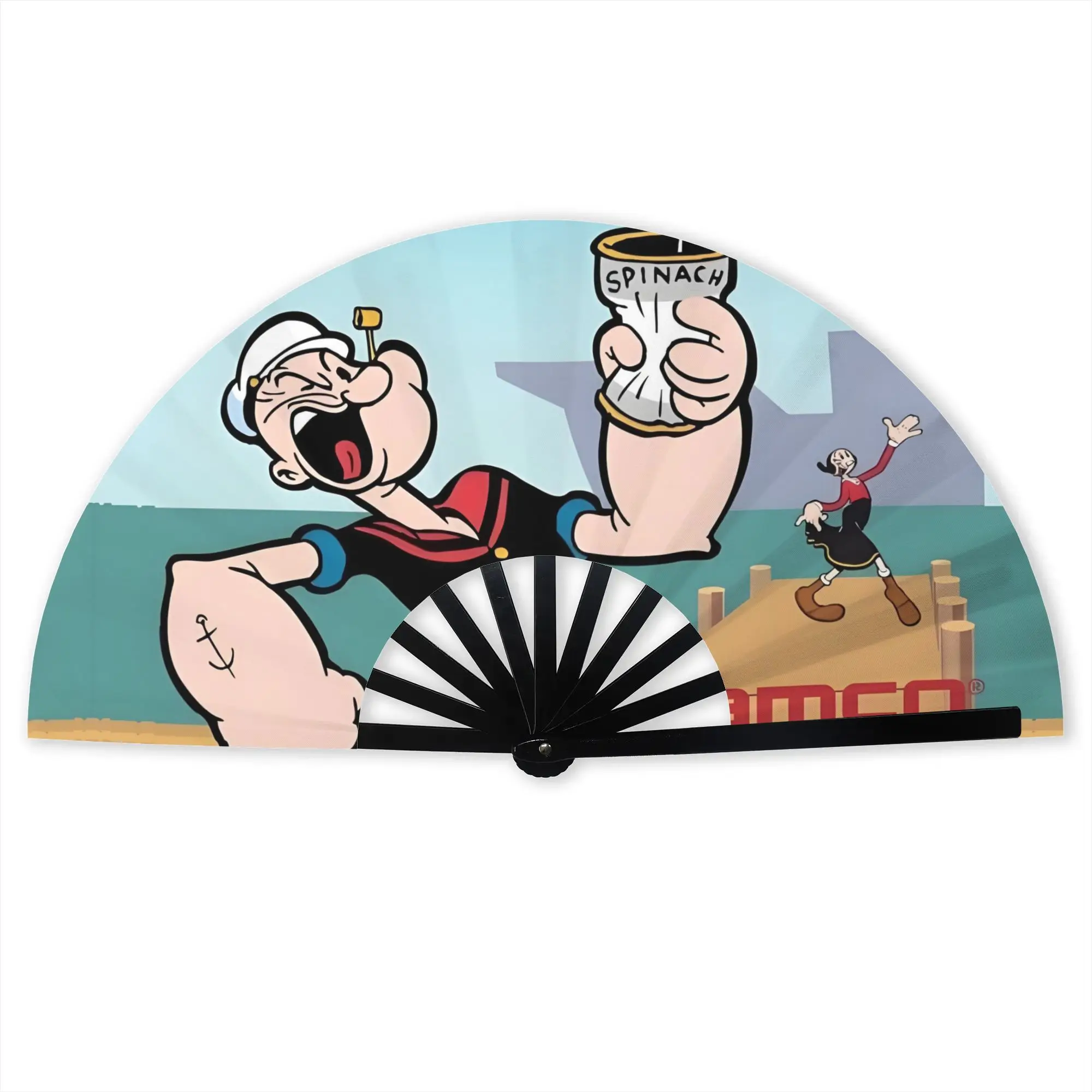 P-Pop E-Eye The S-Sailor  Folding Hand Fan Animation Polyester Fabric Fan Fashion Summer Accessory Decorative Fans
