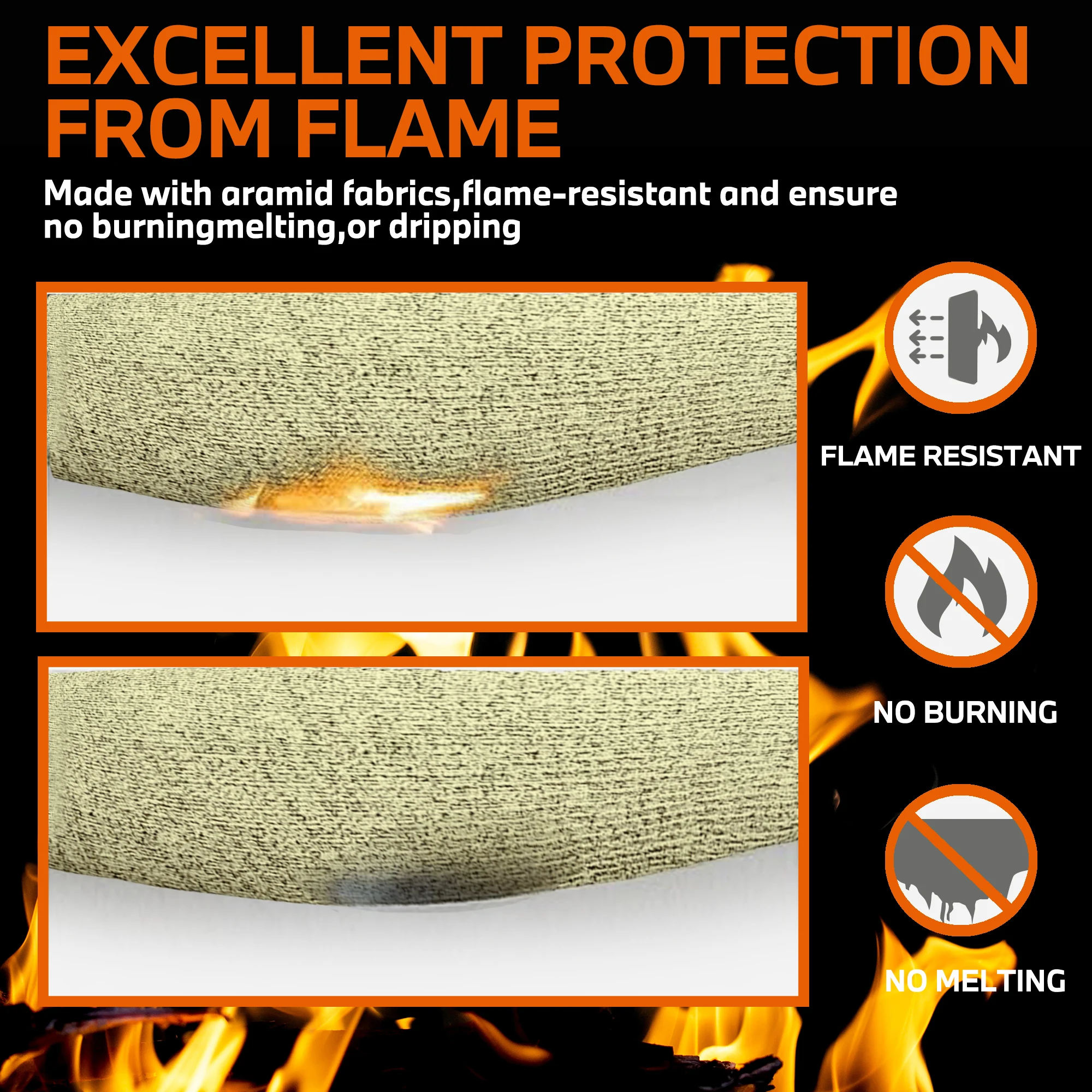 1 pair of 44 cm Kevlar sleeves with thumb hole and glove clip, cut and flame-resistant, suitable for welding, yard work, kitchen