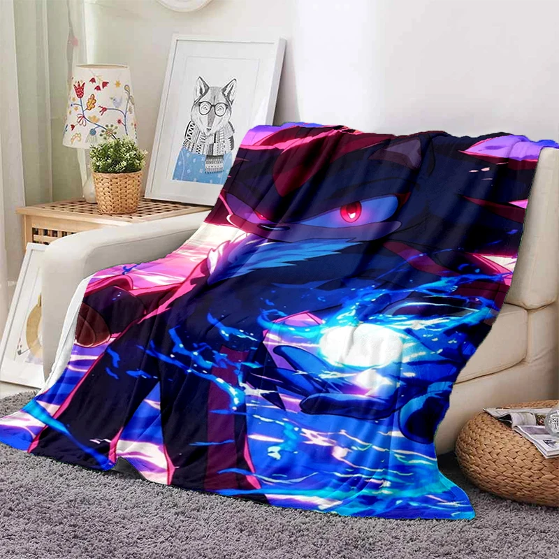 3D Retro Game S-Sonic Cartoon Soft Plush Blanket,Flannel Blanket Throw Blanket for Living Room Bedroom Bed Sofa Picnic Gift