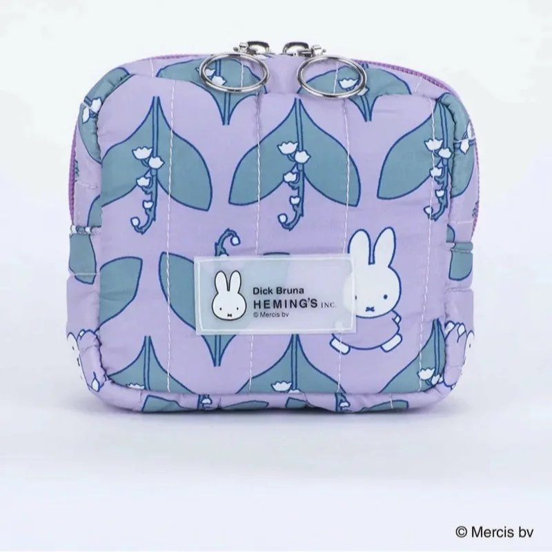Kawaii Japanese Style Miffy Rabbit Flower Cartoon Print Square-shaped Makeup Bag Pocket Purse for Girls and Women Portable view 5