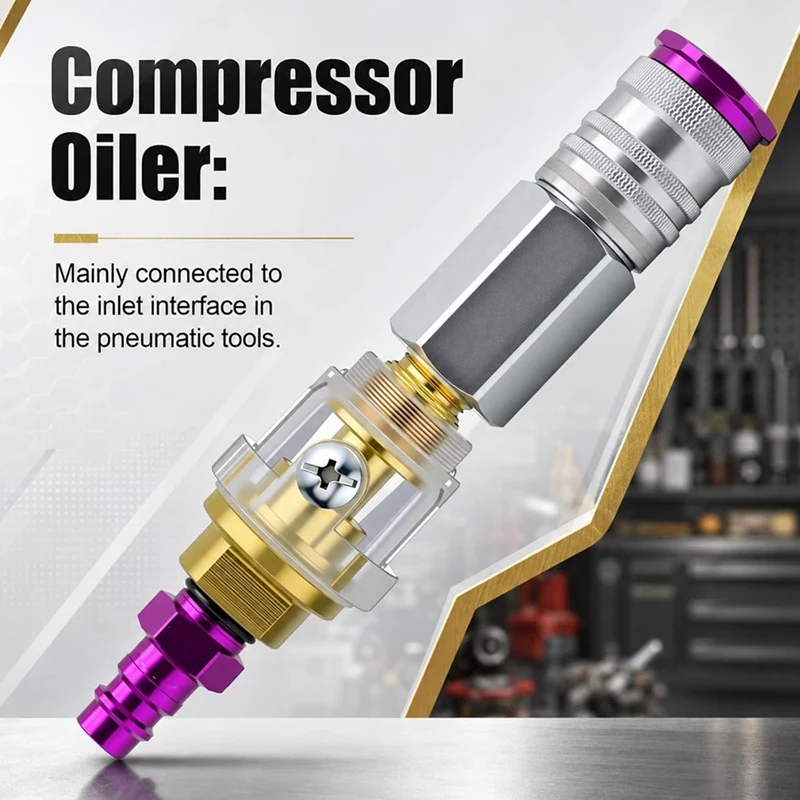 DT19 12 Pack Inline Oiler for Air Tools, 1/4 NPT Pneumatic Tool Lubricator with Transparent Polycarbonate Reservoir, Mini Air