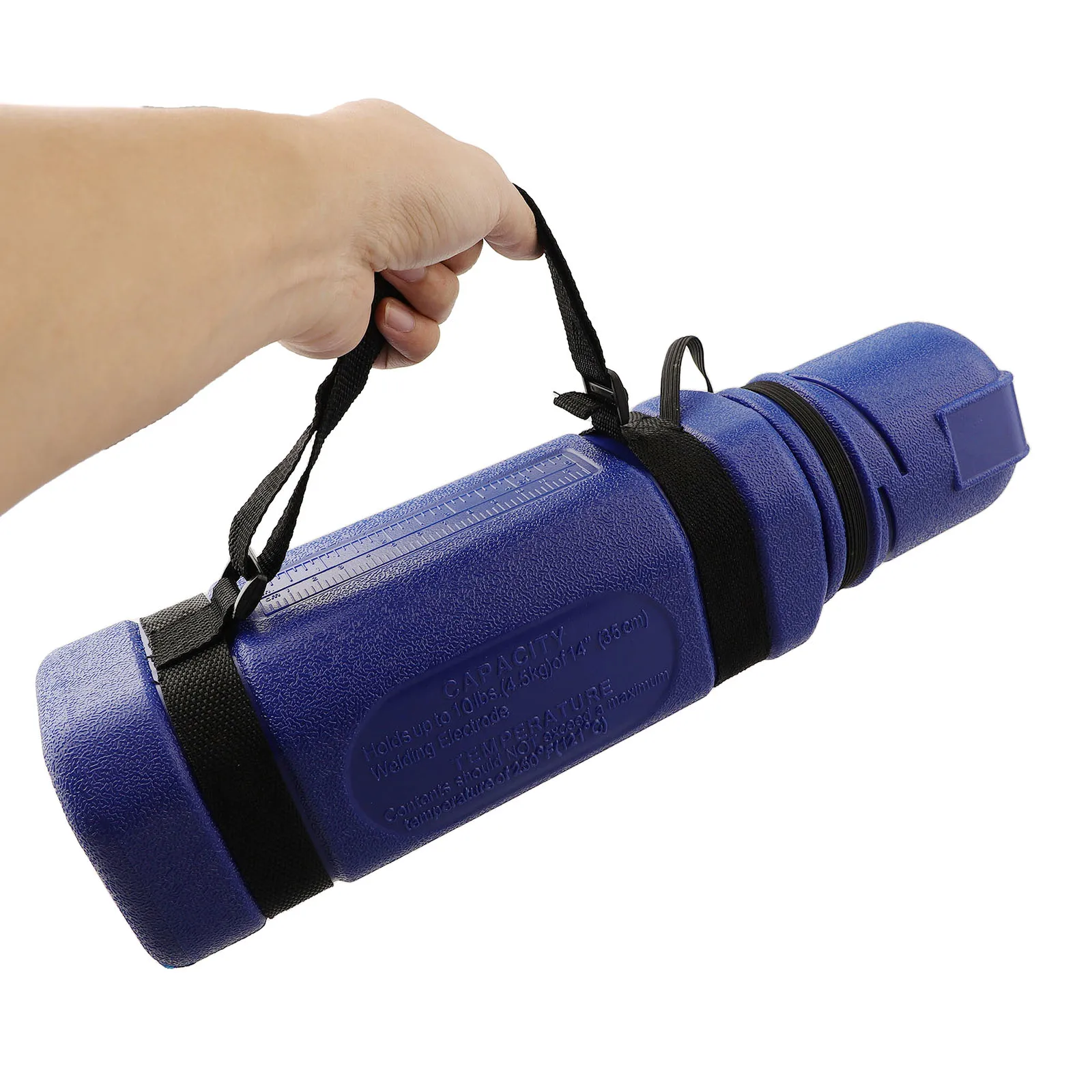 Recipiente de tubo de armazenamento de haste de soldagem, suporte de eletrodo de arco mma, sacos de armazenamento de capacidade de 4.5/6.5kg com clipe de transporte e alça