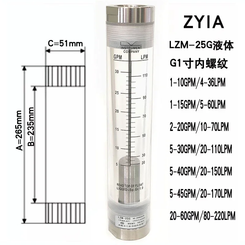 product  Stainless Steel Flow Meter LZT-1005G Pipeline Flow Meter Water Treatment Float Liquid Gas