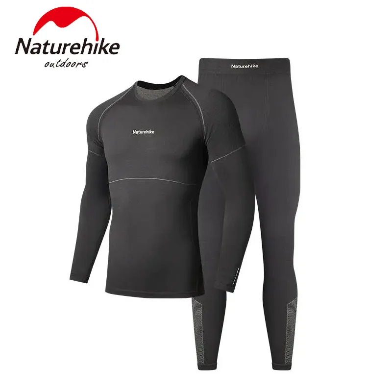 

Naturehike NEW Thermal Underwear Suit for Winter Outdoor Sports Clothing Quick Drying Charcoal Fibre Black White Plus Size S-XXL