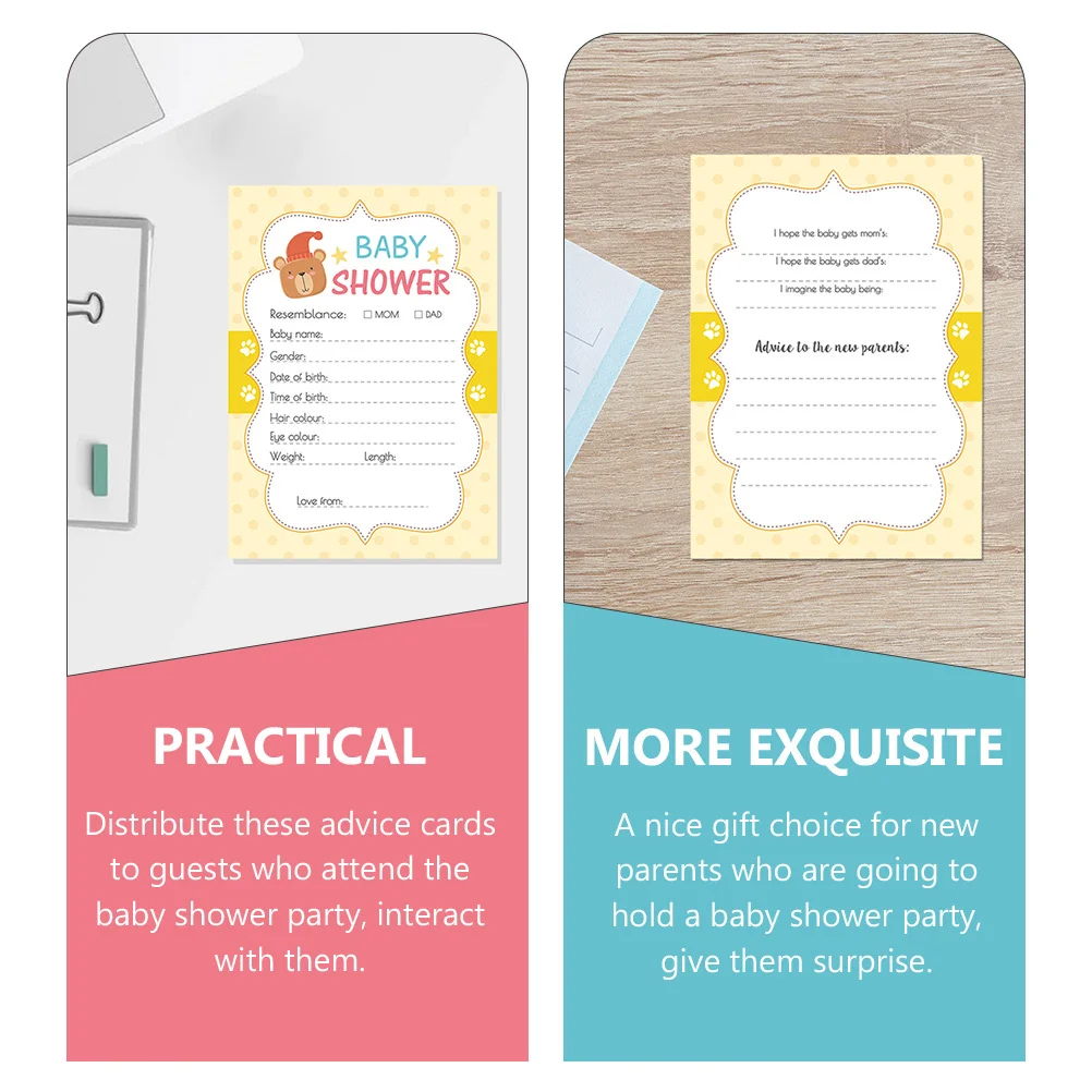 

20 pcs Prediction Cards For Shower Game Premium Paper Long Lasting Shower Games New Parent Advice Cards Diaper Raffle