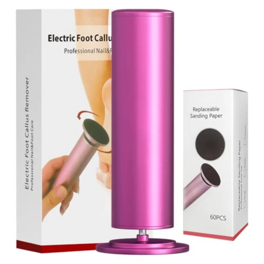 

Электрическая пилка для ног FSAHSA - Высокомощный прибор для удаления мозолей с регулируемой скоростью и 60 шлифовальными дисками. Профессиональная модель.