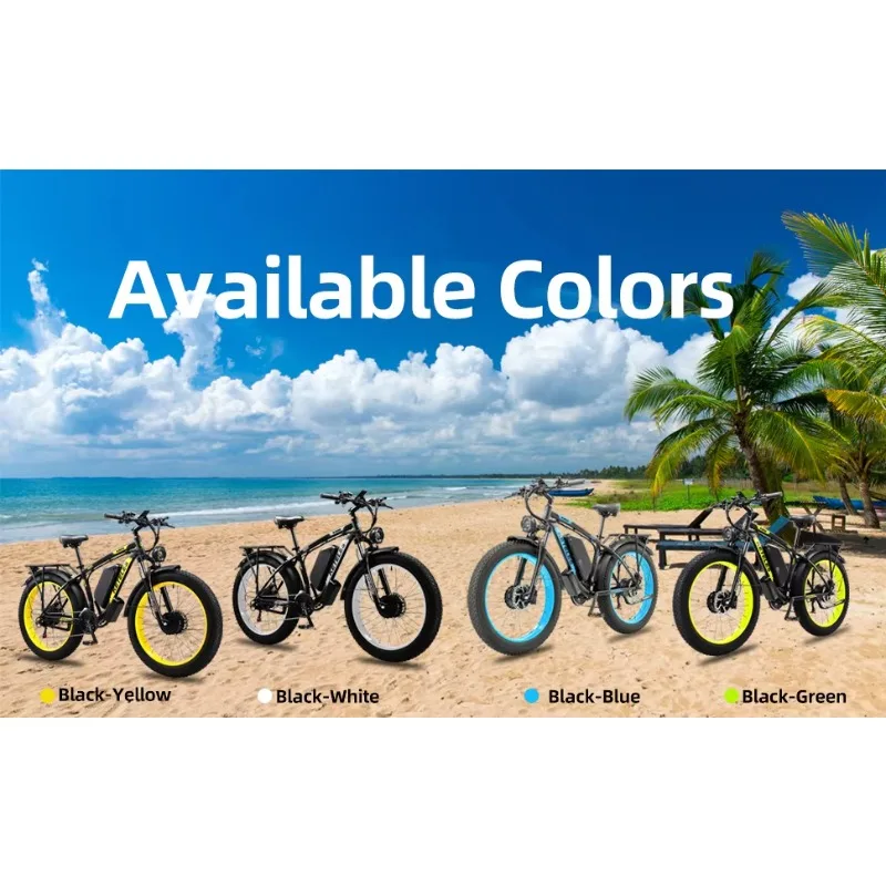 For 48v K800 Aluminum Alloy Hydraulic Disc Brake Electric Mountain Bike Front Suspension Fat Bike 23Ah Rear Hub Motor