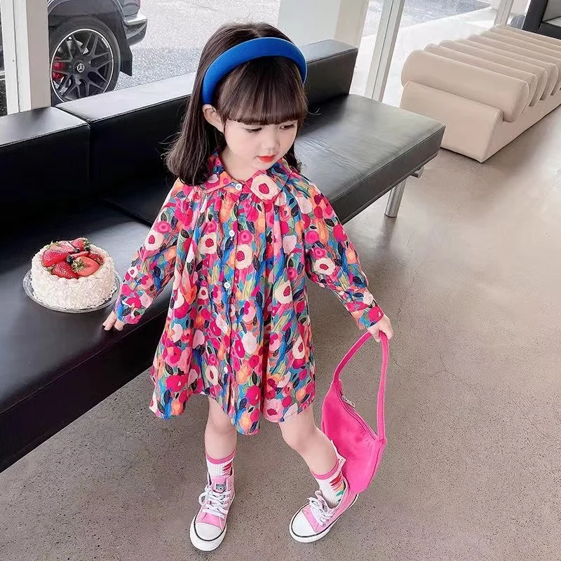 

Summer Children Princess Dress Baby Girl Dress Elegant Formal Party Pageant Prom Cotton Cloth Costumes