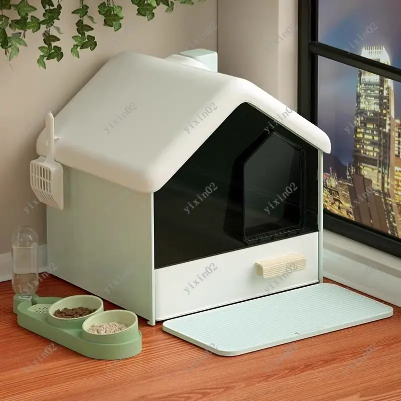 

Jumbo Closed Cat Litter Box Anti-Splash Deodorant Pet Toilet for Cats & Kittens
