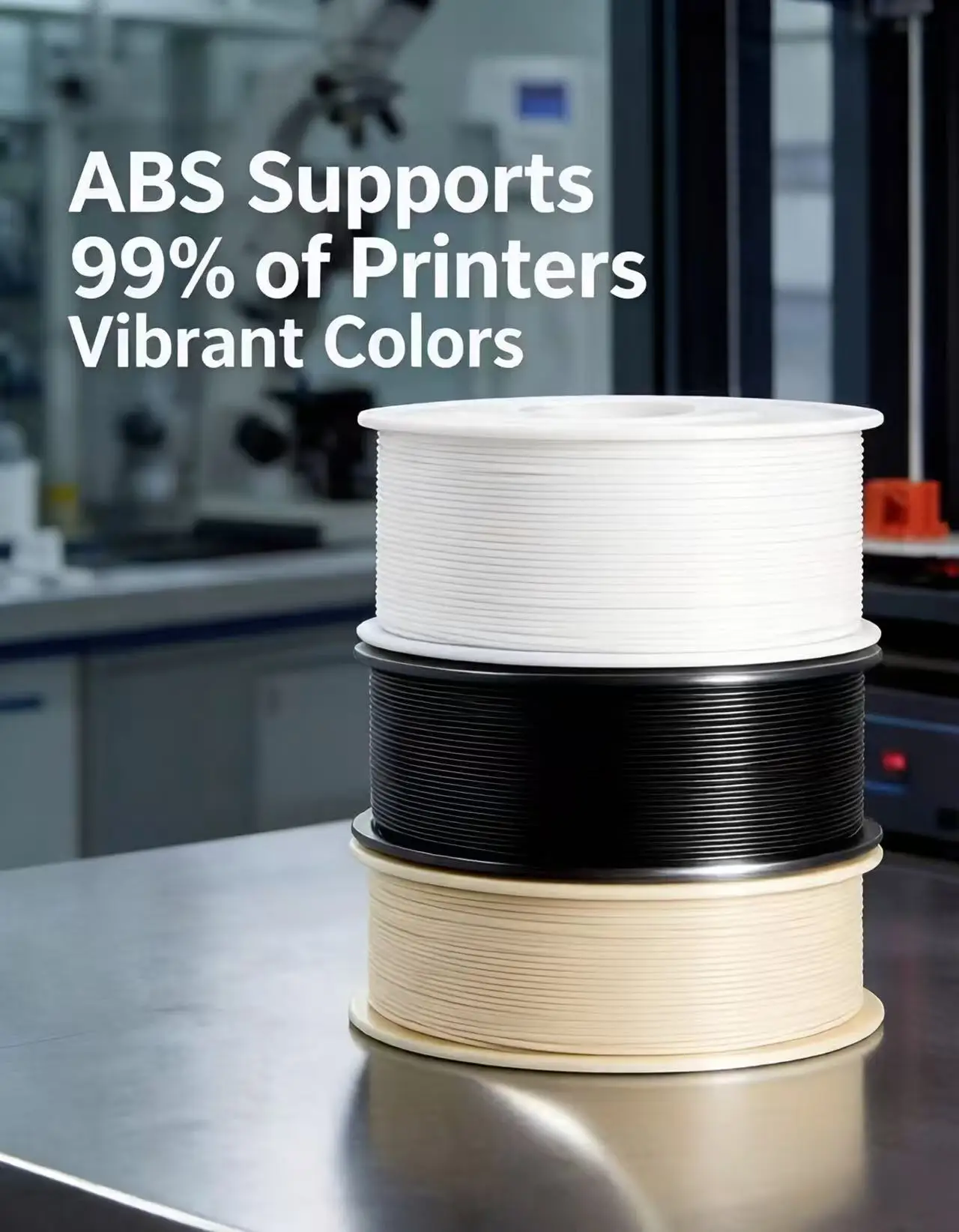 1.75mm ABS 3D Printer Filament White & Black High Strength Low Warping Heat Resistant for Functional Parts DIY Models And Toys