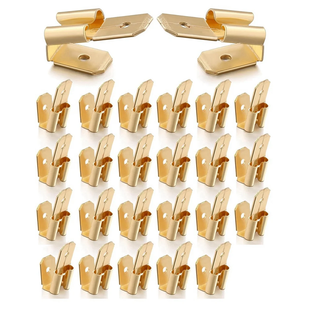 HOT SALES 25 Pcs Piggyback Spade Connectors, 3 Way Adapter Dual Male to Single Female Brass Quick Disconnect Connectors